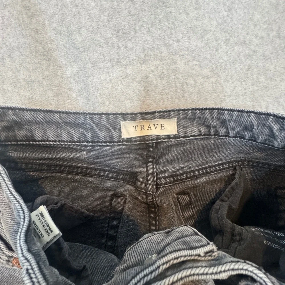 TRAVE Colette Kick Flare Jeans Grey Wash Size 27 Distressed Raw Hem‎ - Picture 6 of 8